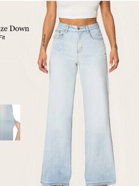 Blue Moment Light Blue Flare & Wide Leg Jeans NWT